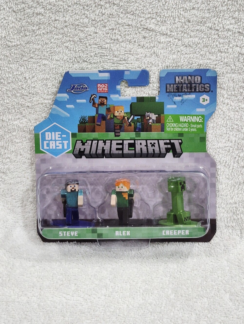 MINECRAFT Nano Metalfigs 2024 Steve Alex Creeper Die Cast #84656 3 Piece Set New